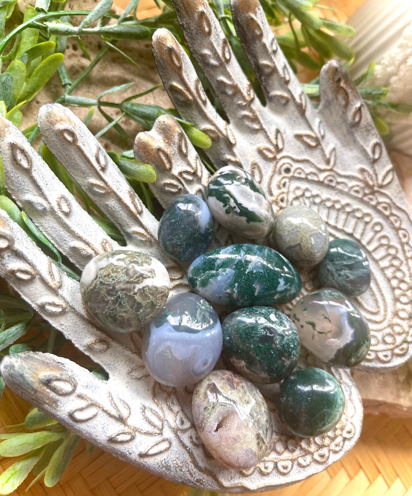 Moss Agate Tumbles