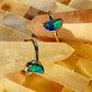 S925 Adjustable Australian Opal Moon Shaped Ring