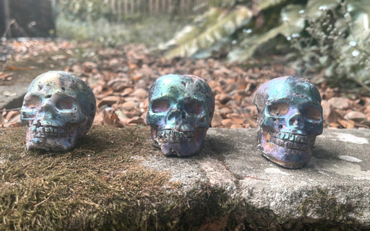 Druzy Aura Sphalerite Skulls