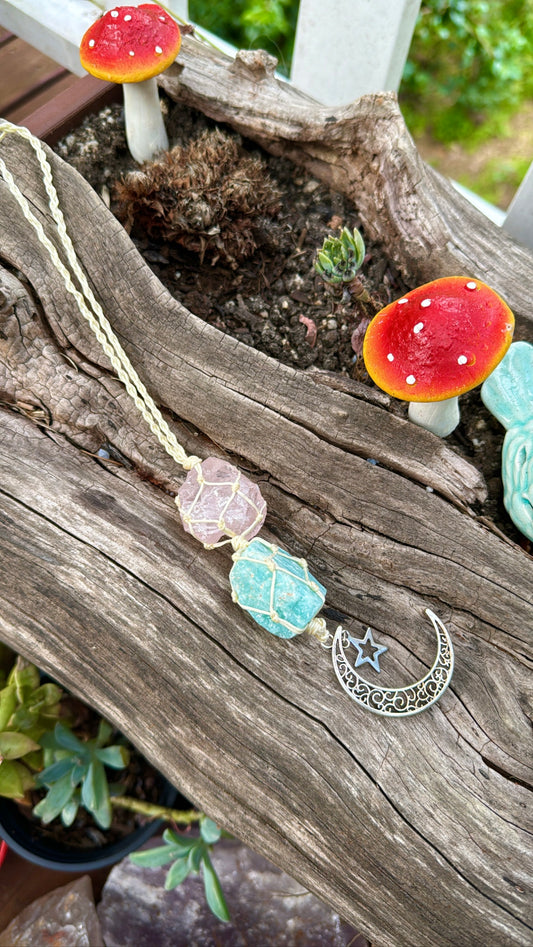 Macramé Crystal Car Rearview Mirror Charms