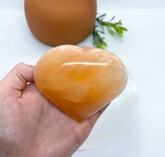 Peach Selenite Satin Spar Heart