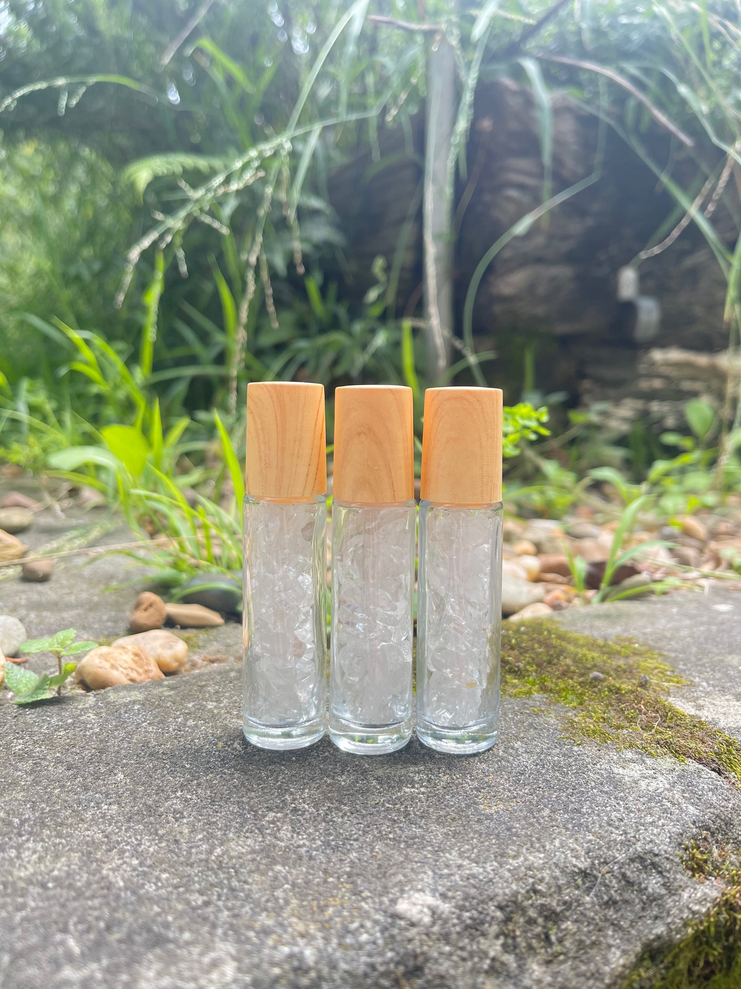 Clear Quartz Essential Oil Crystal Gemstone Roller Ball 10ML Bottle