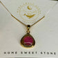 S925 18K Gold Plated Watermelon Tourmaline Pendant with Round Bead Crystal Bracelet - High Quality Jewellery Set
