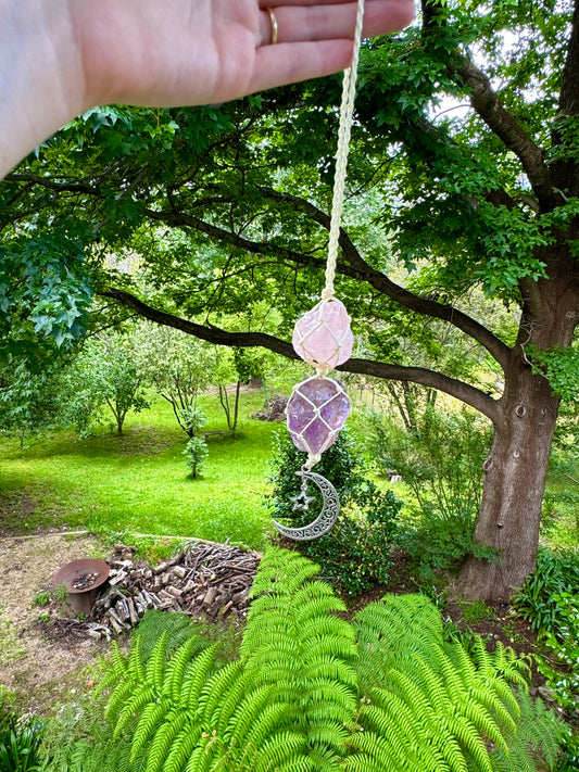 Macramé Crystal Car Rearview Mirror Charms