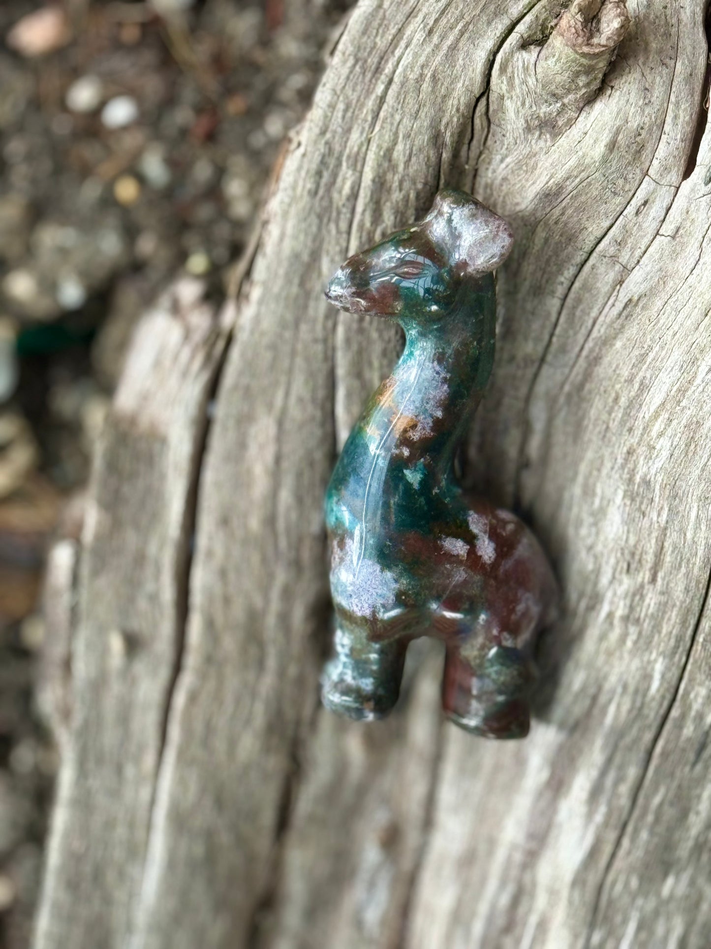 Ocean Jasper Giraffe Carvings