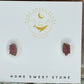 Raw Watermelon Tourmaline Stud Earrings