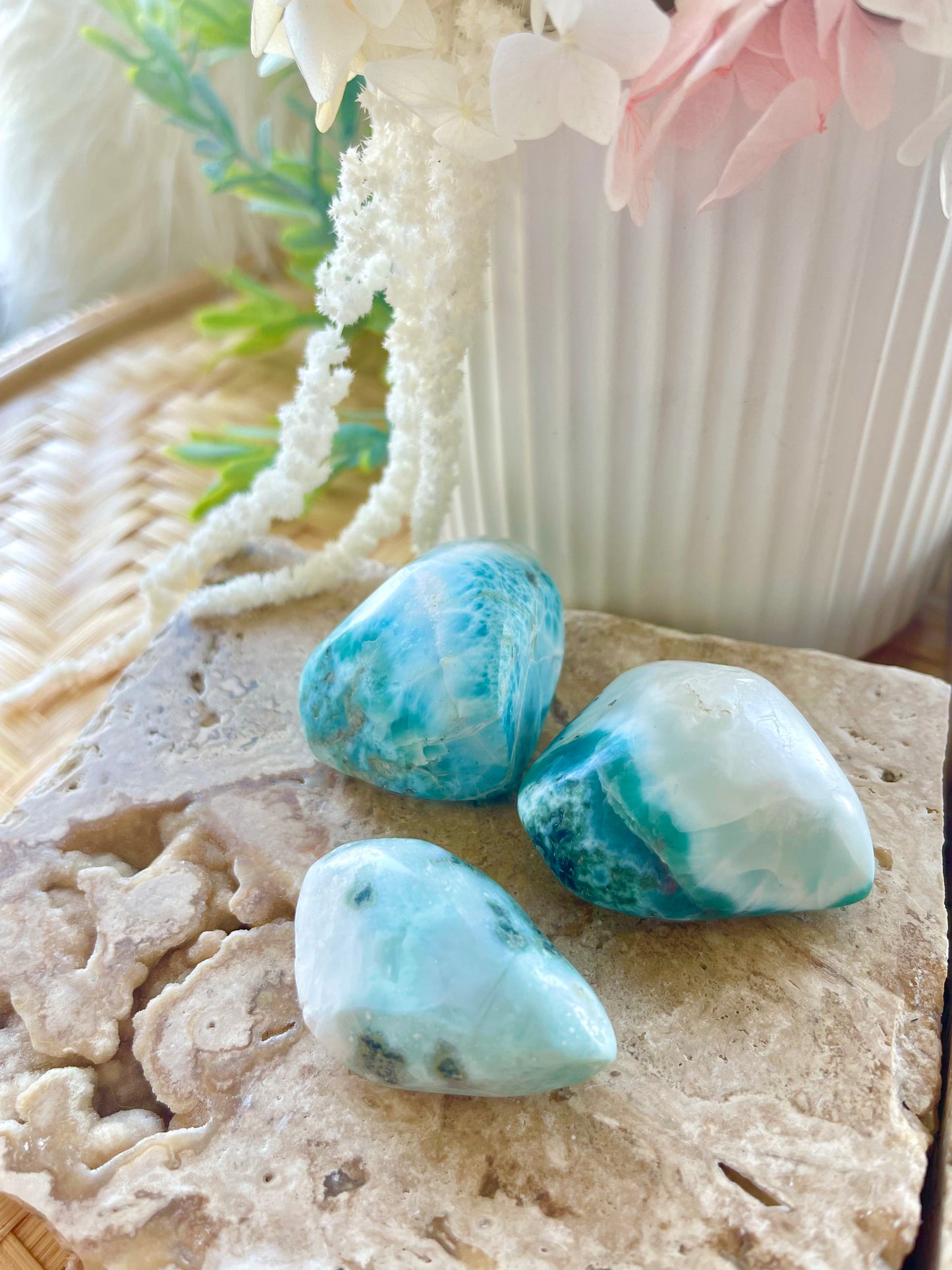 Polished Larimar Tumbles