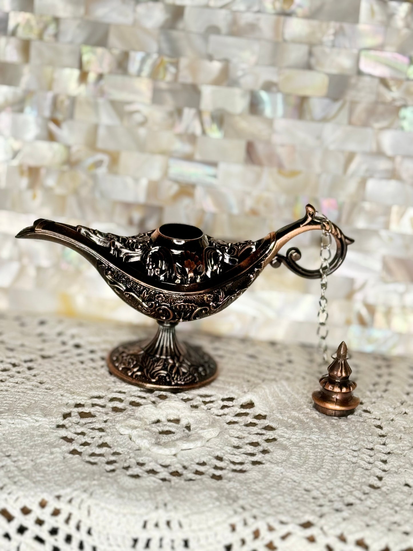 Bronze Aladdin Magic Genie Lamp Incense Burners