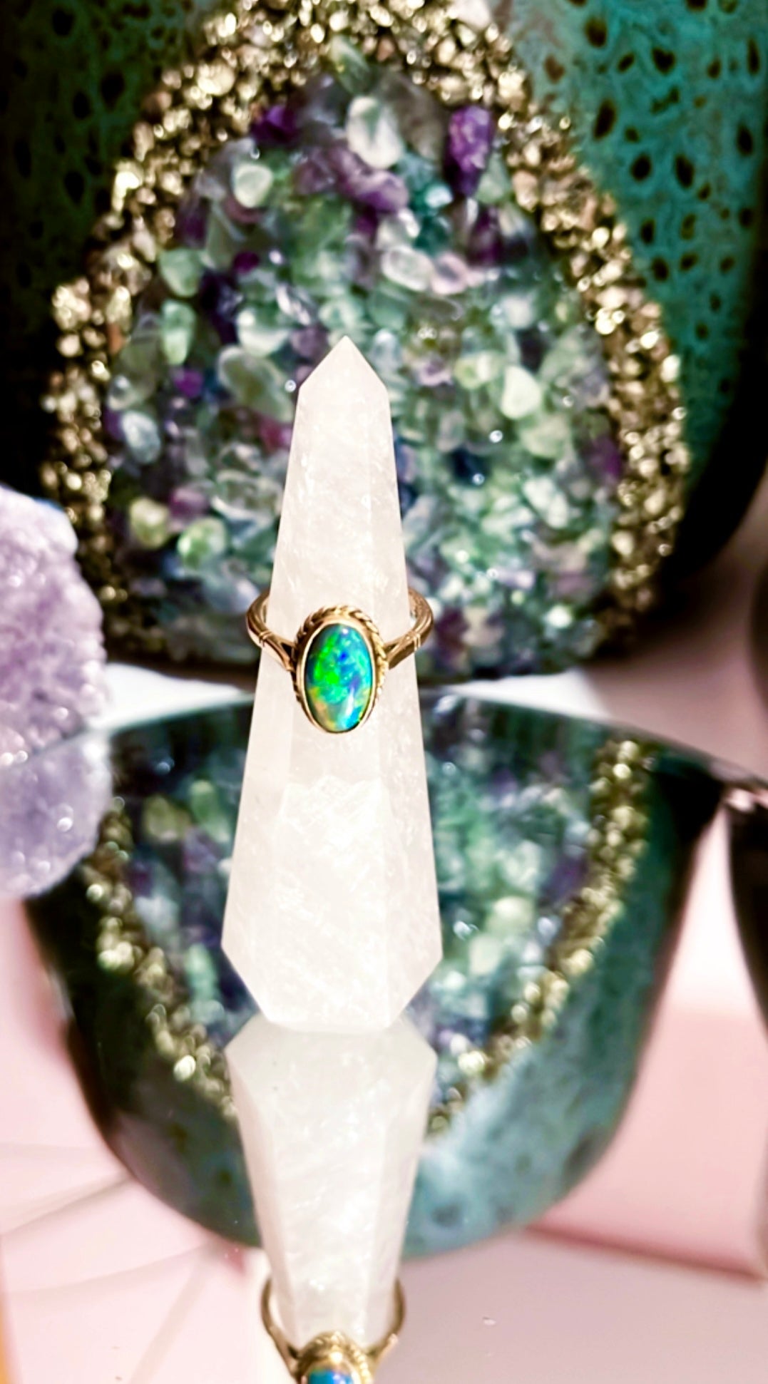 Quartz Crystal Ring Stands