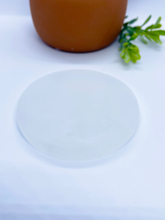 Selenite Round Charging Plate