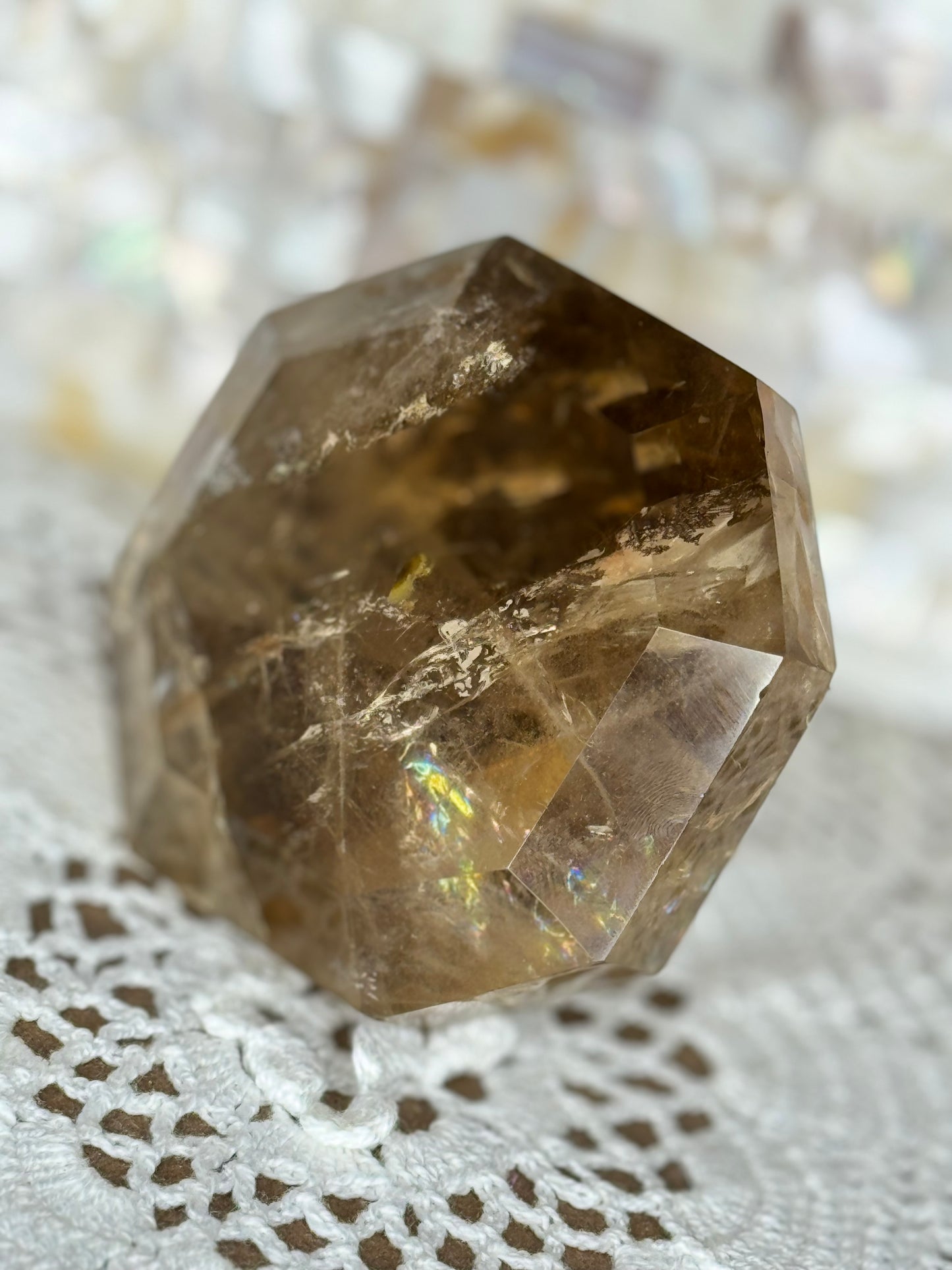 Large Smoky Quartz Diamond on Stand