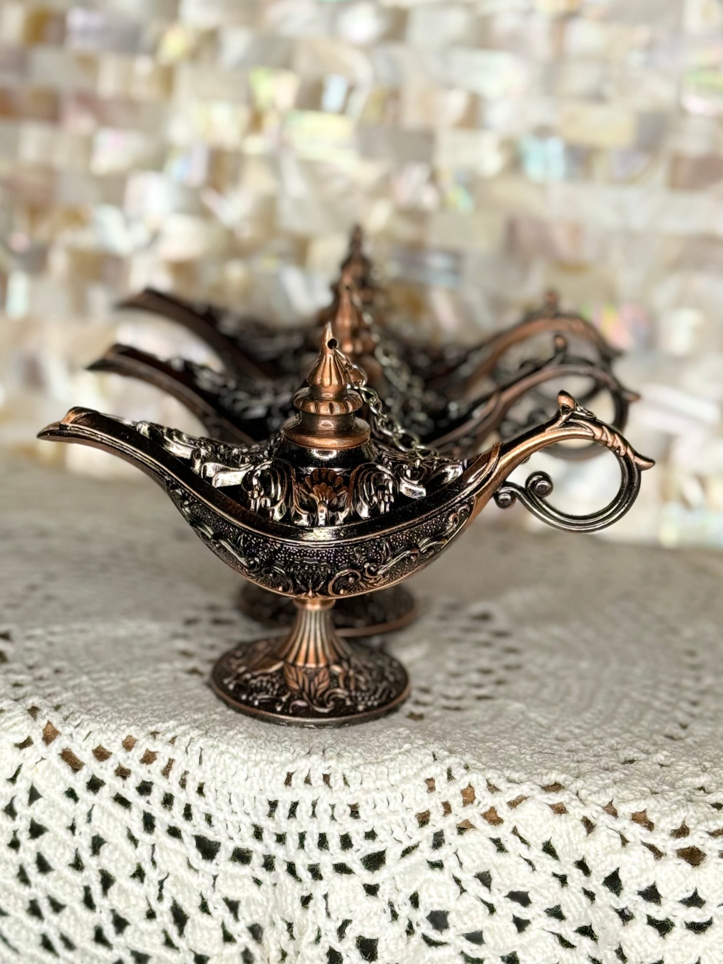 Bronze Aladdin Magic Genie Lamp Incense Burners