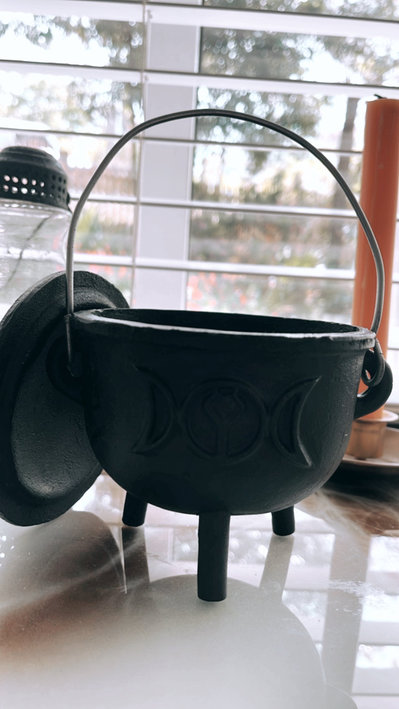 Triple Goddess Moon Witchy Cauldron