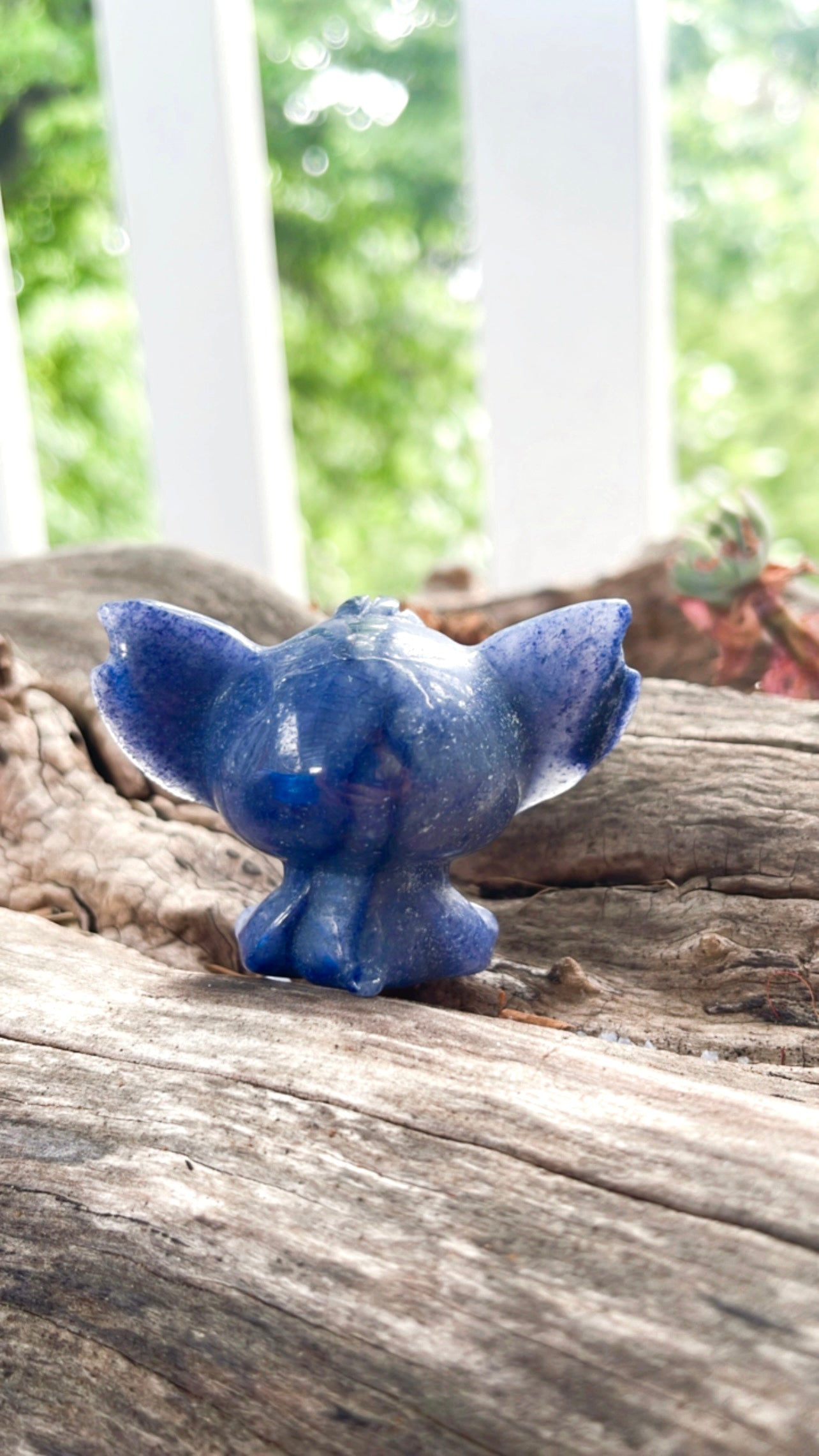 Blue Aventurine Stitch Disney Carving