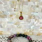 S925 18K Gold Plated Watermelon Tourmaline Pendant with Round Bead Crystal Bracelet - High Quality Jewellery Set