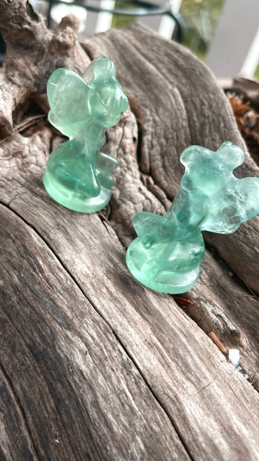 Green Fluorite Tinkerbell Disney Carving