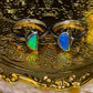 S925 Adjustable Australian Opal Moon Shaped Ring