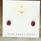 Polished Watermelon Tourmaline Stud Earrings
