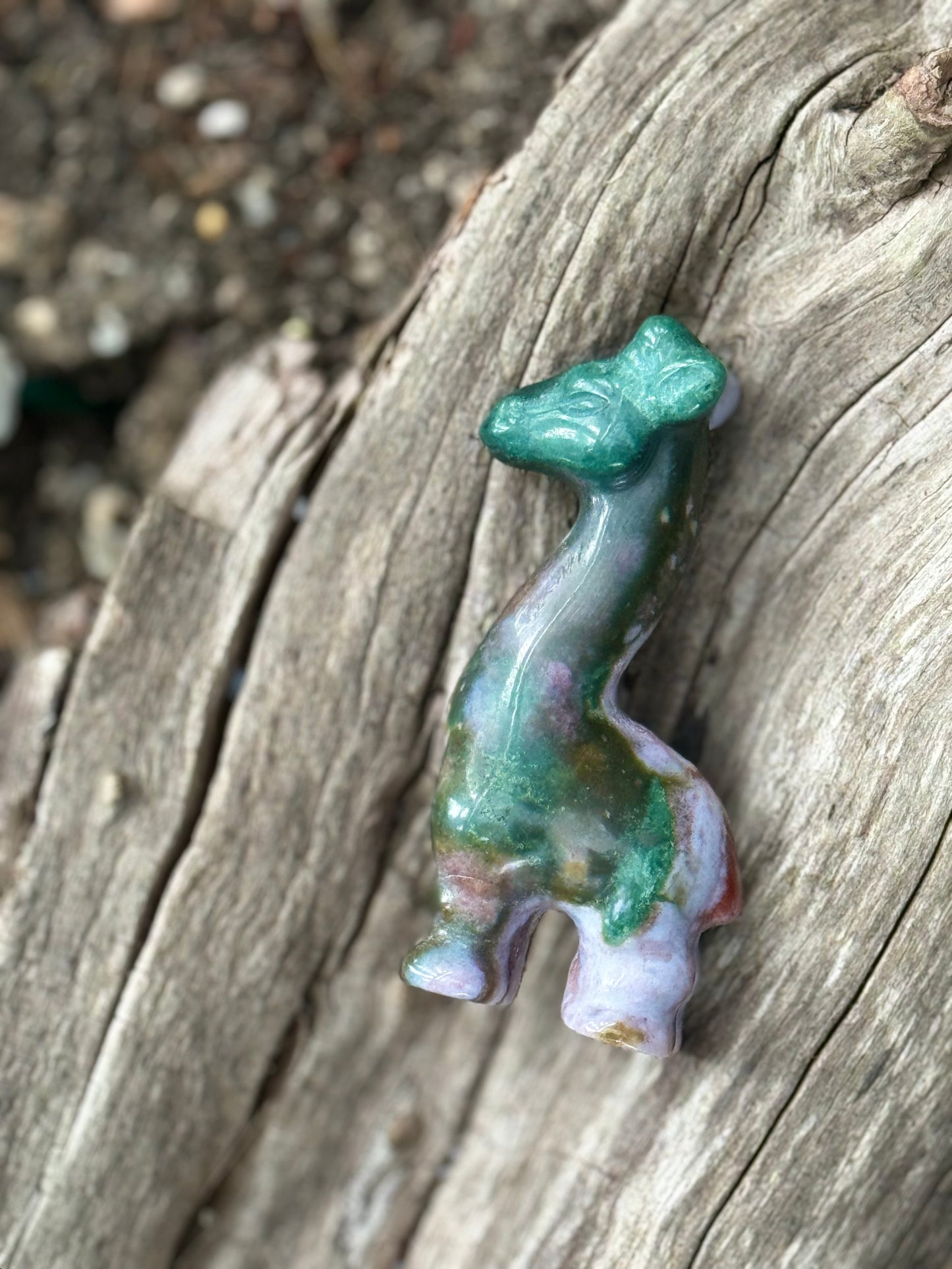 Ocean Jasper Giraffe Carvings