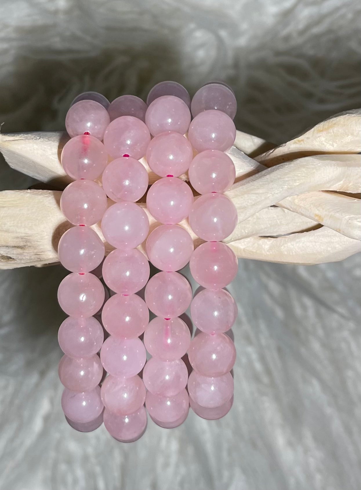 Rose Quartz Round Bead Bracelet