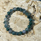 Moss Agate Round Bead Bracelet