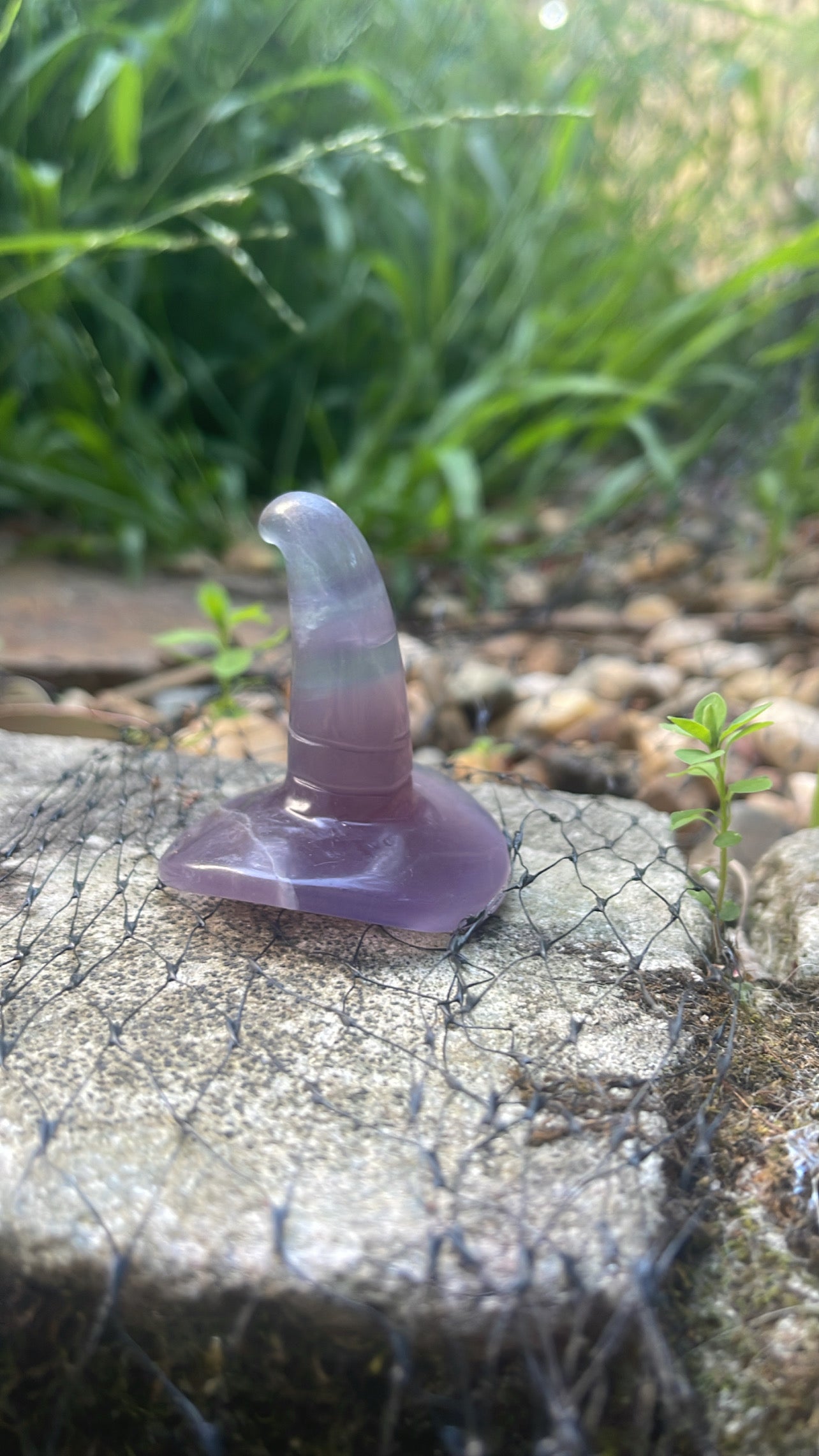 Pastel Purple and Green Fluorite Witch Hat