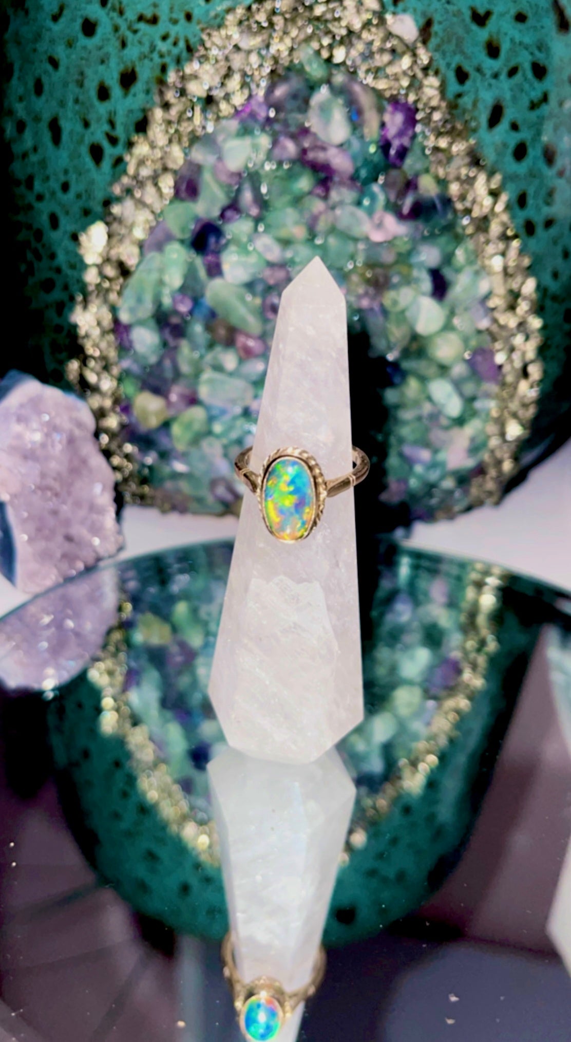 Quartz Crystal Ring Stands