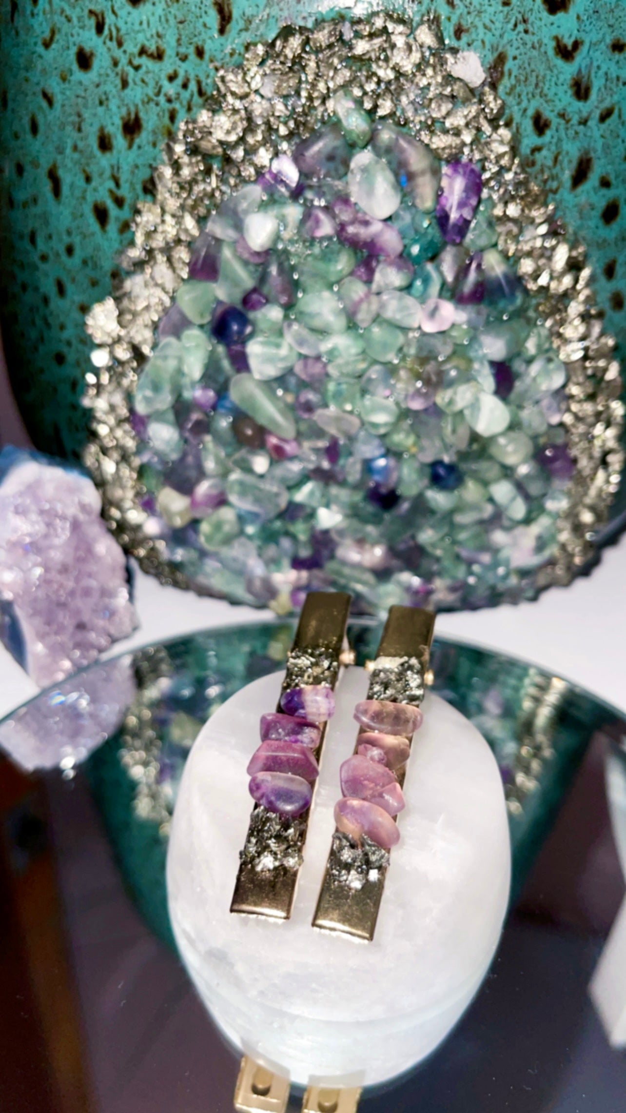 Crystal Chip Hair Clips