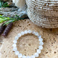 Selenite Round Bead Bracelet