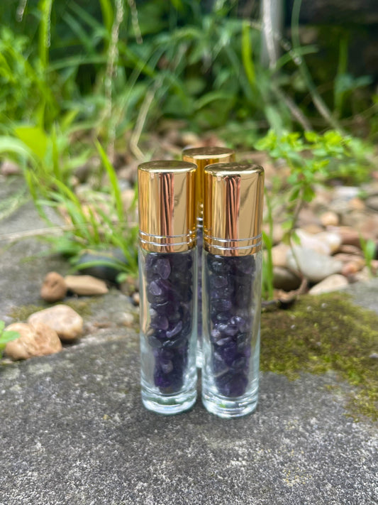 Amethyst Essential Oil Crystal Gemstone Roller Ball 10ML Bottle
