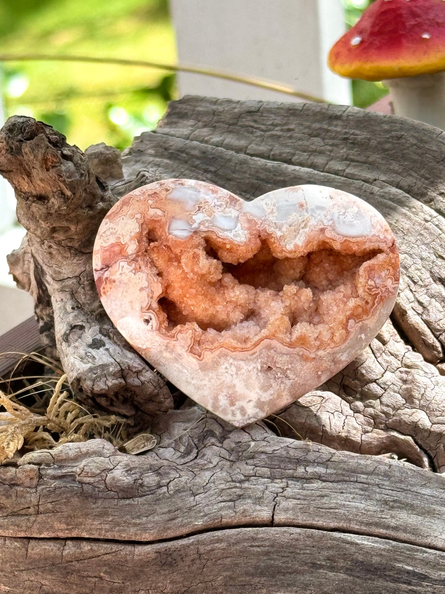 Pink Crazy Lace Agate Heart