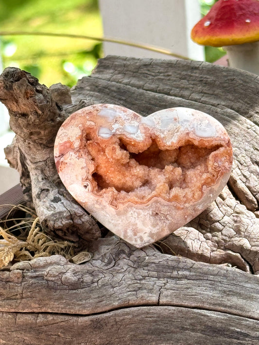 Pink Crazy Lace Agate Heart