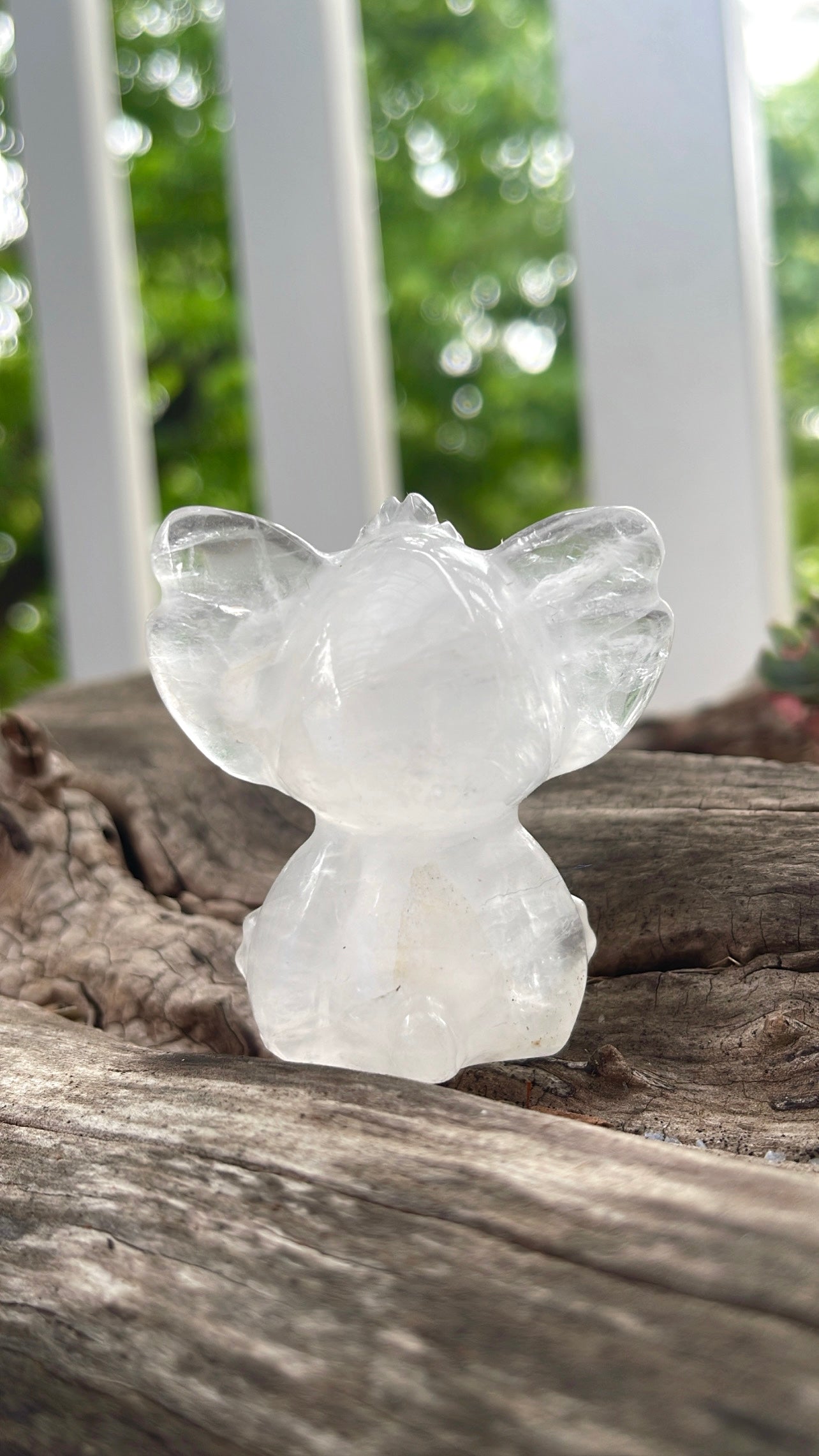 Clear Quartz Stitch Crystal Carving