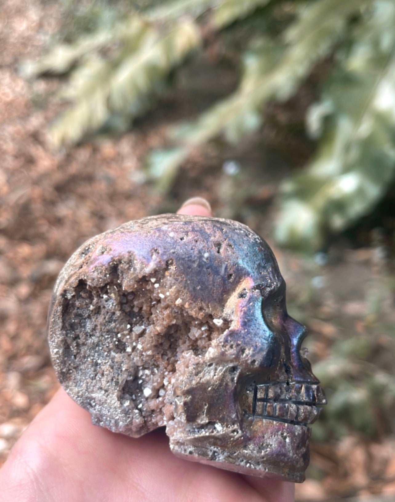 Druzy Aura Sphalerite Skulls
