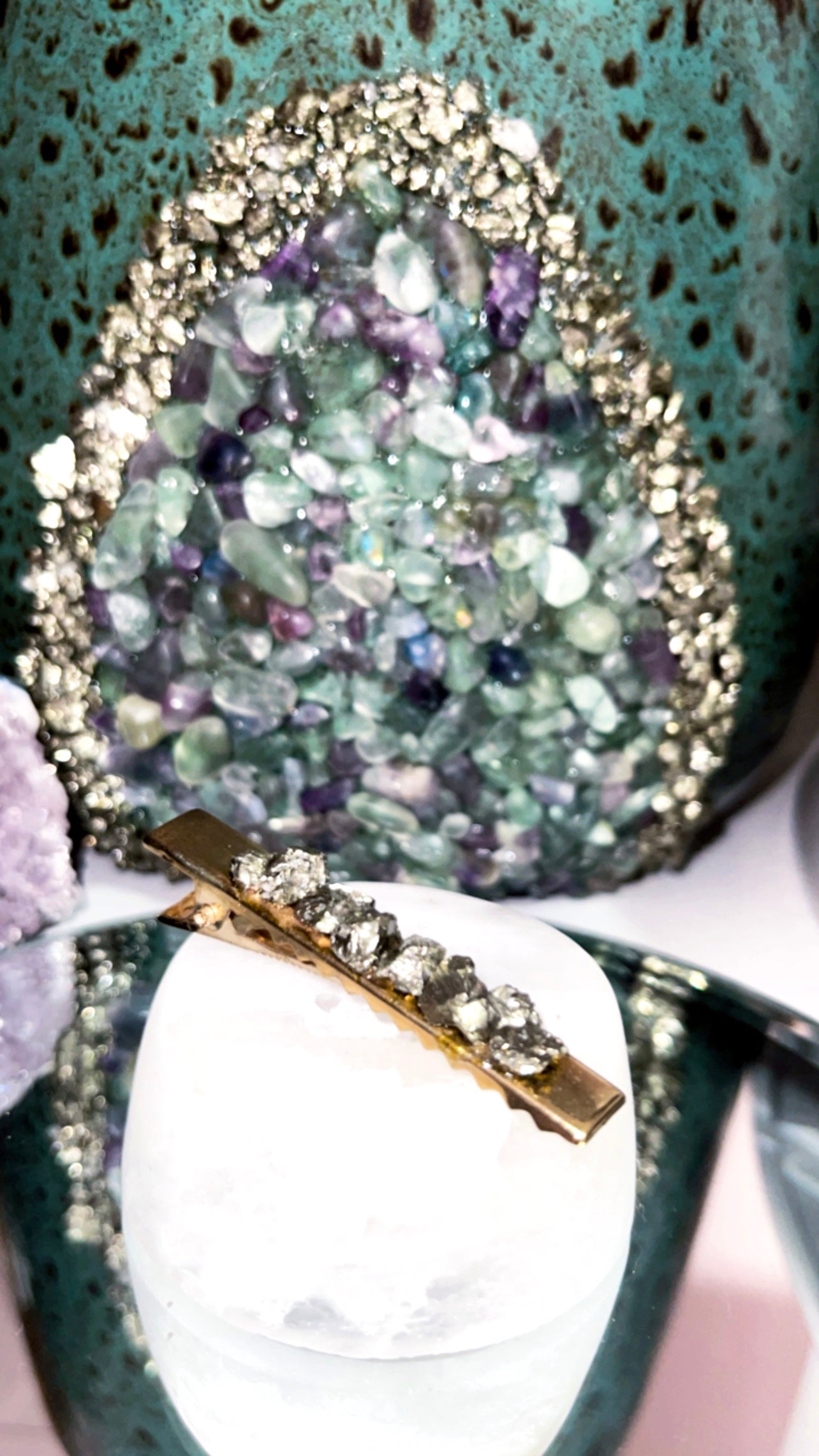 Crystal Chip Hair Clips
