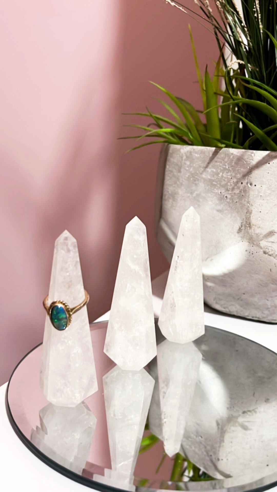 Quartz Crystal Ring Stands