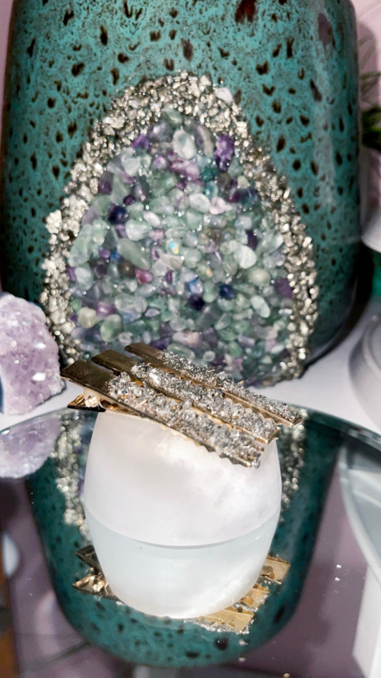 Crystal Chip Hair Clips