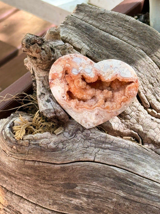 Pink Crazy Lace Agate Heart