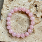 Rose Quartz Round Bead Bracelet