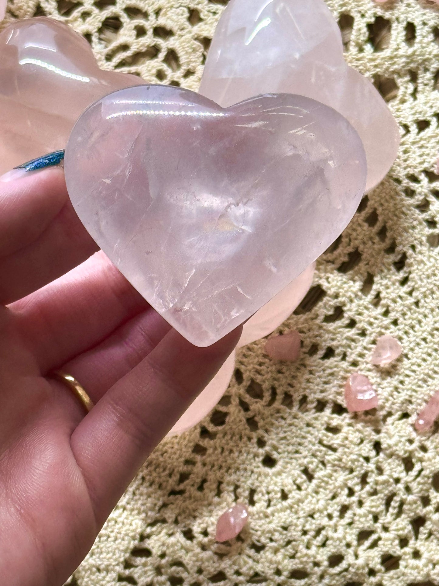 Rose Quartz Gemmy Heart