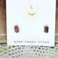 Polished Watermelon Tourmaline Stud Earrings