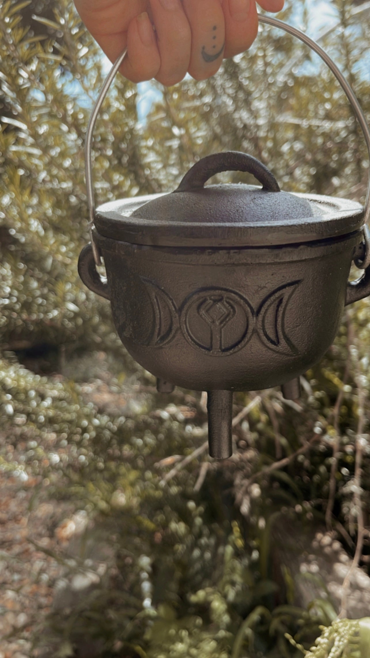 Triple Goddess Moon Witchy Cauldron