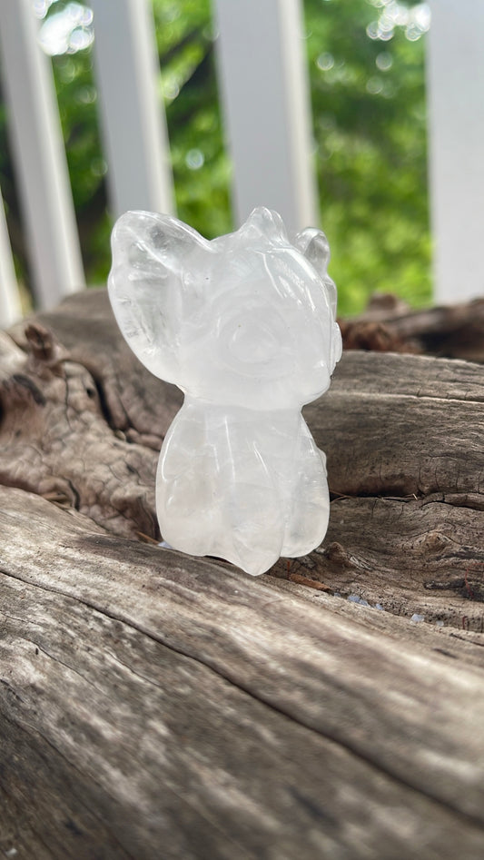 Clear Quartz Stitch Crystal Carving