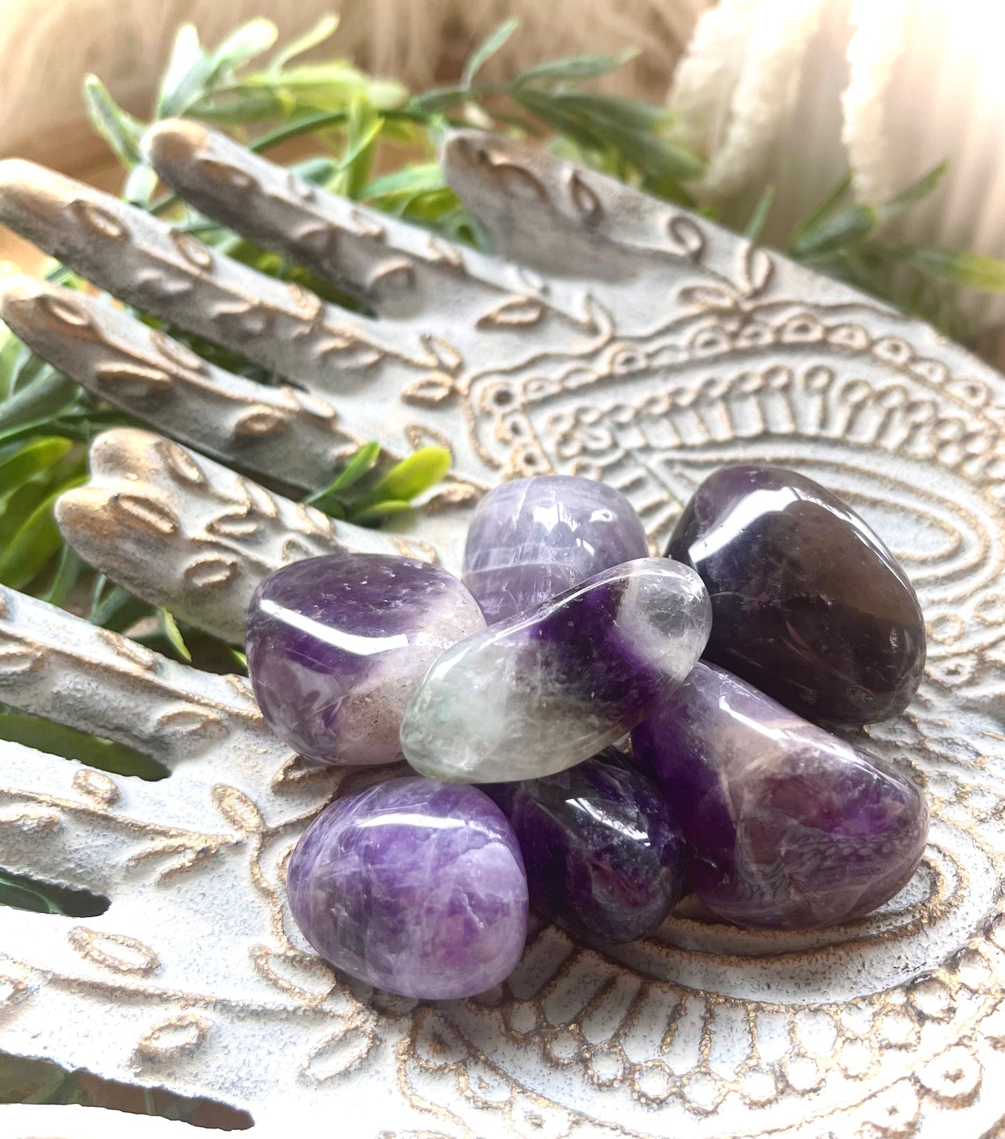 Chevron Amethyst Tumbles