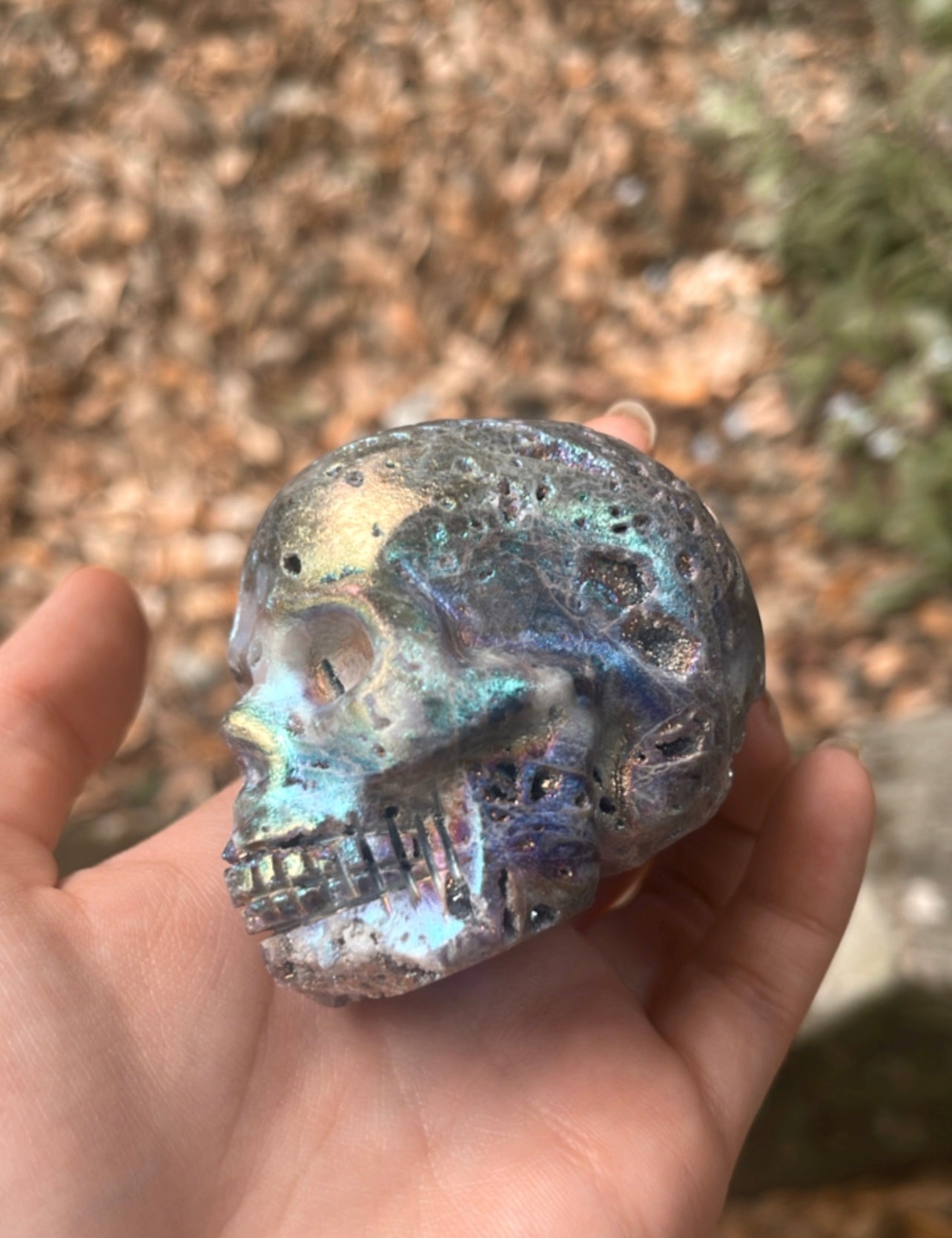 Druzy Aura Sphalerite Skulls