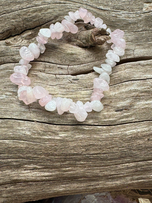 Rose Quartz Chip Bracelet