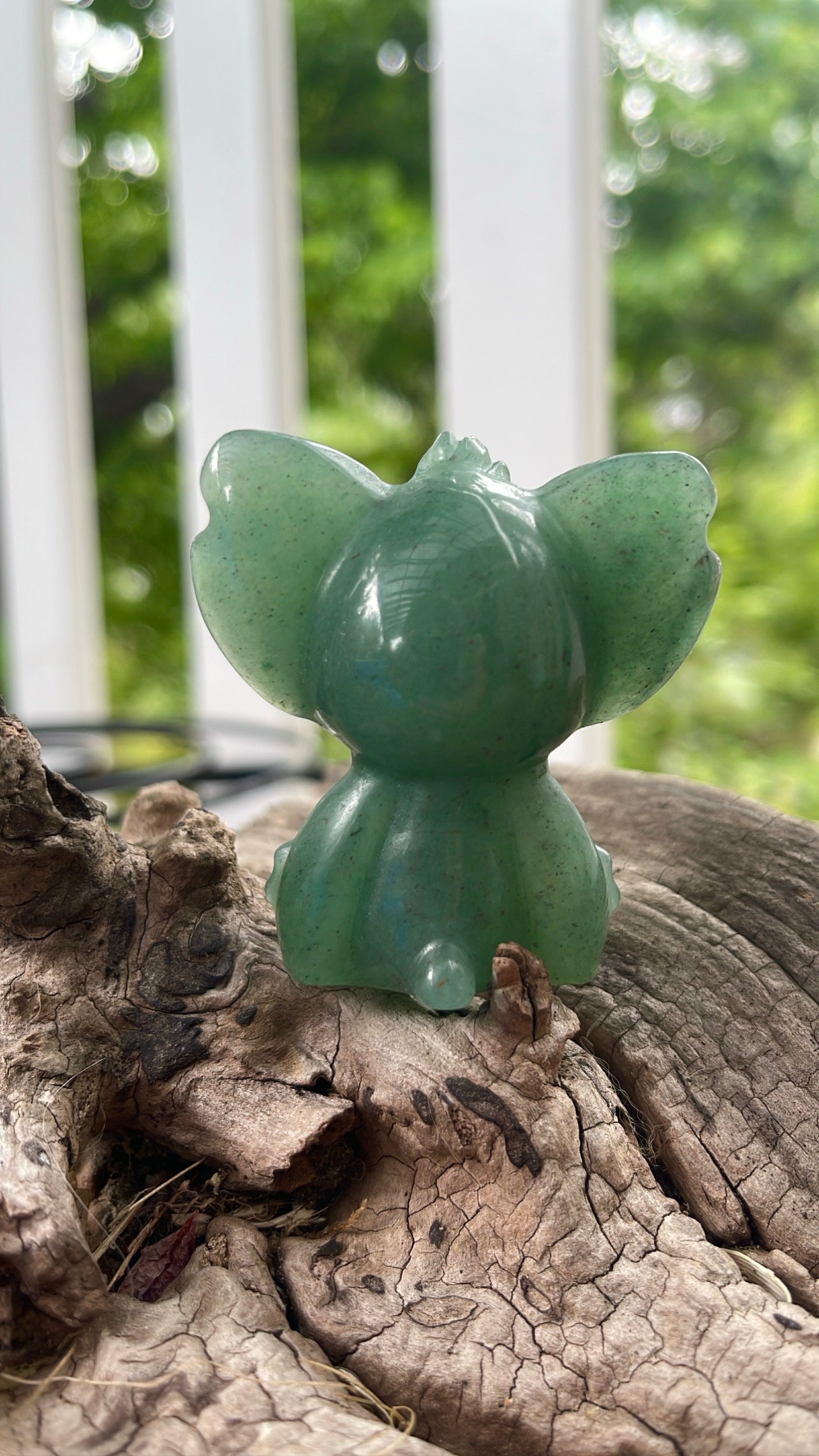 Green Aventurine Stitch Crystal Carving