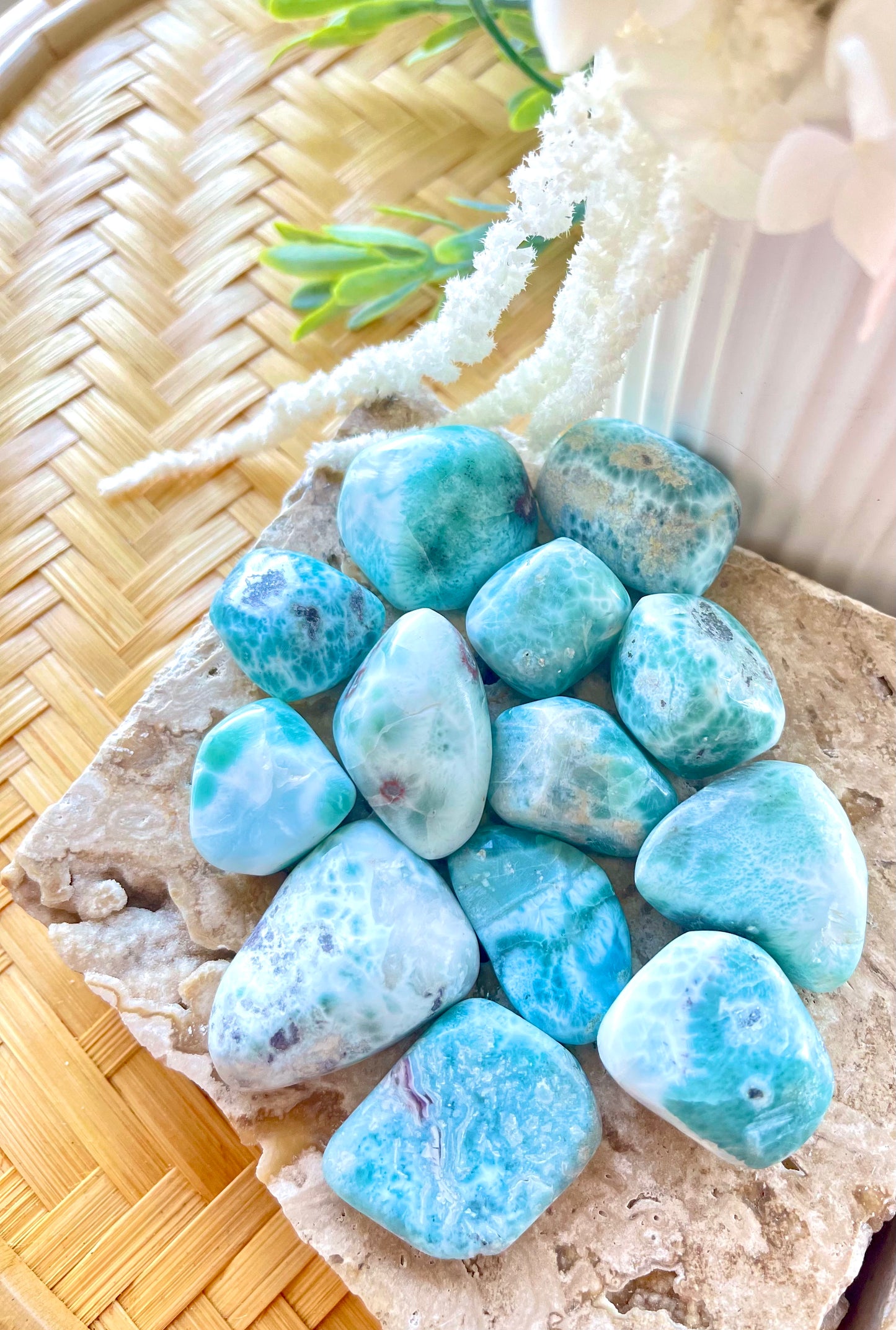Polished Larimar Tumbles