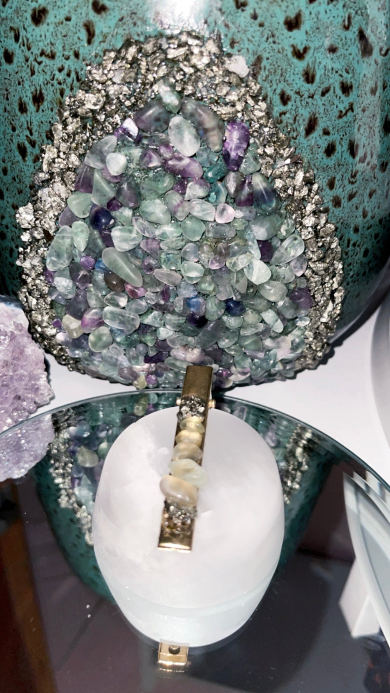 Crystal Chip Hair Clips