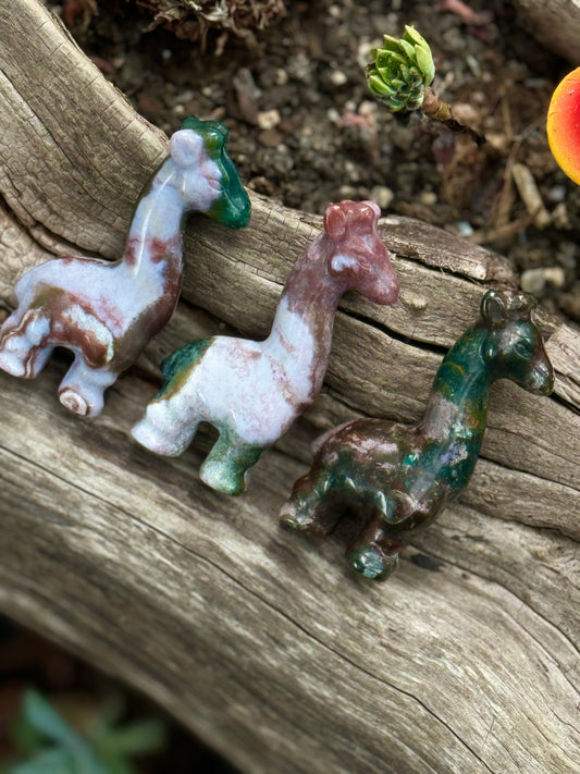 Ocean Jasper Giraffe Carvings
